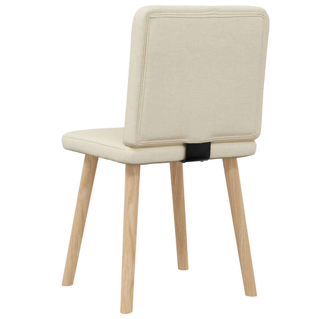 Cadeiras de jantar 2 pcs tecido cor creme