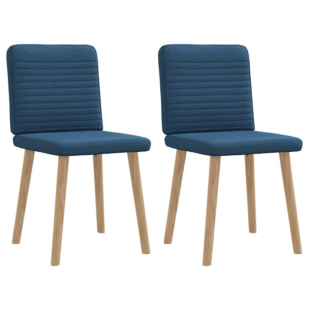 Cadeiras de jantar 2 pcs tecido azul