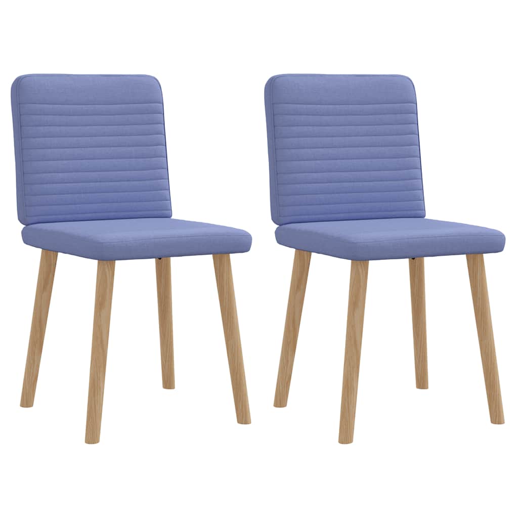 Cadeiras de jantar 2 pcs Jeans Tecido Azul