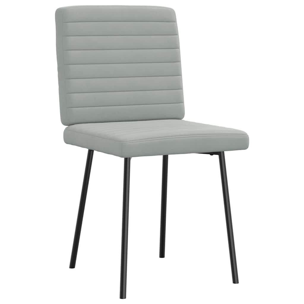 Cadeiras de jantar 2 pcs veludo cinzento-claro