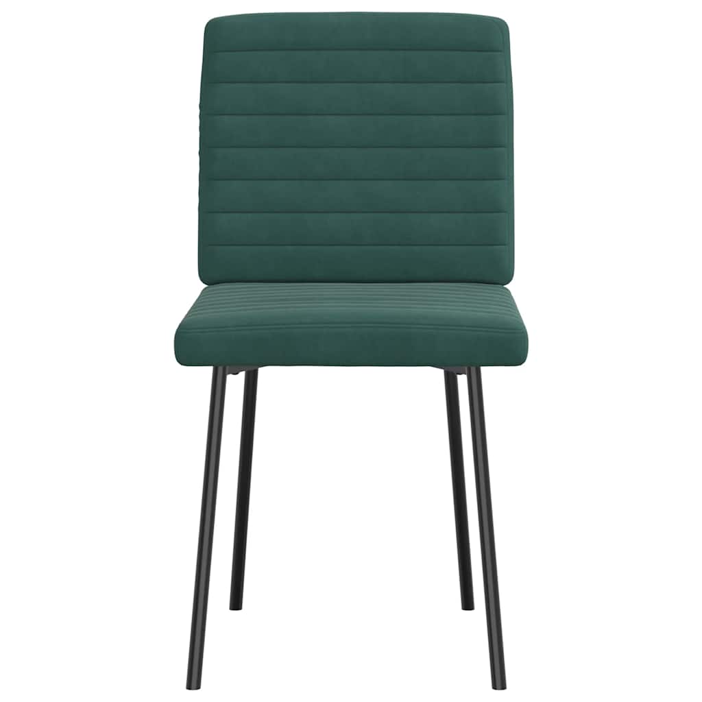 Cadeiras de jantar 2 pcs veludo verde-escuro