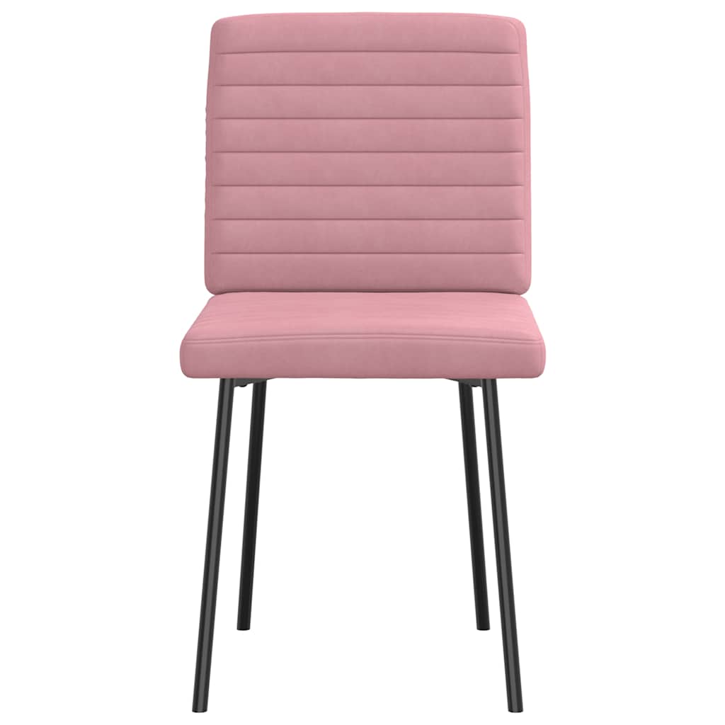 Cadeiras de jantar 2 pcs veludo rosa