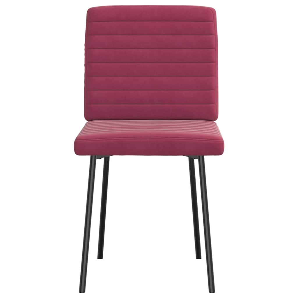 Cadeiras de jantar 2 pcs veludo vermelho tinto