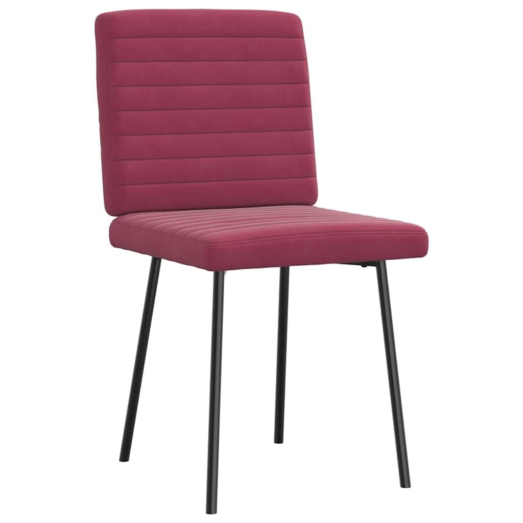 Cadeiras de jantar 2 pcs veludo vermelho tinto