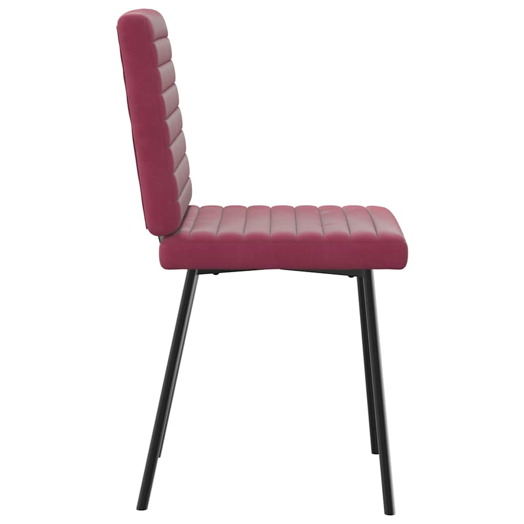 Cadeiras de jantar 2 pcs veludo vermelho tinto