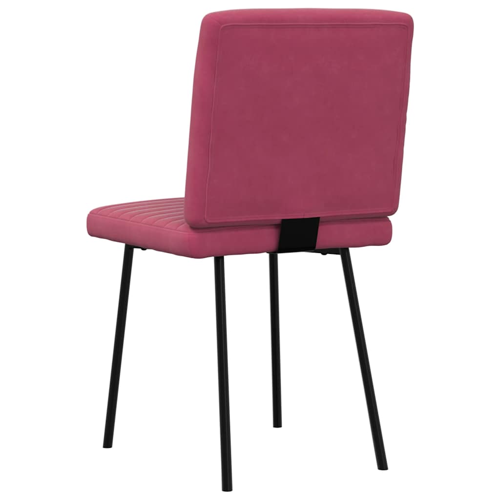 Cadeiras de jantar 2 pcs veludo vermelho tinto