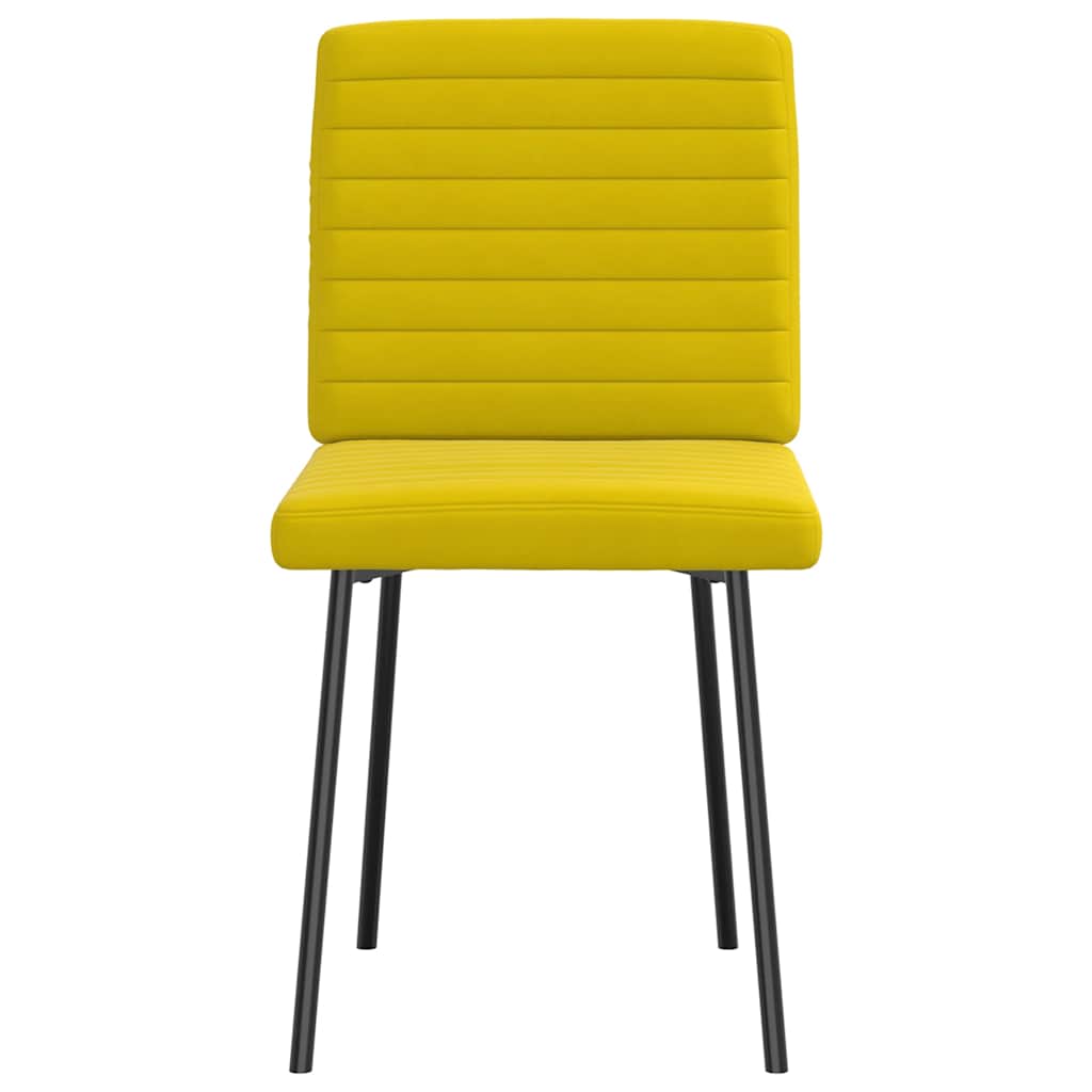 Cadeiras de jantar 2 pcs veludo amarelo