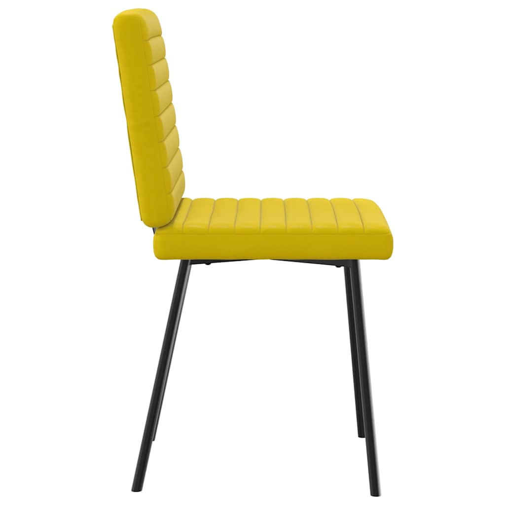 Cadeiras de jantar 2 pcs veludo amarelo