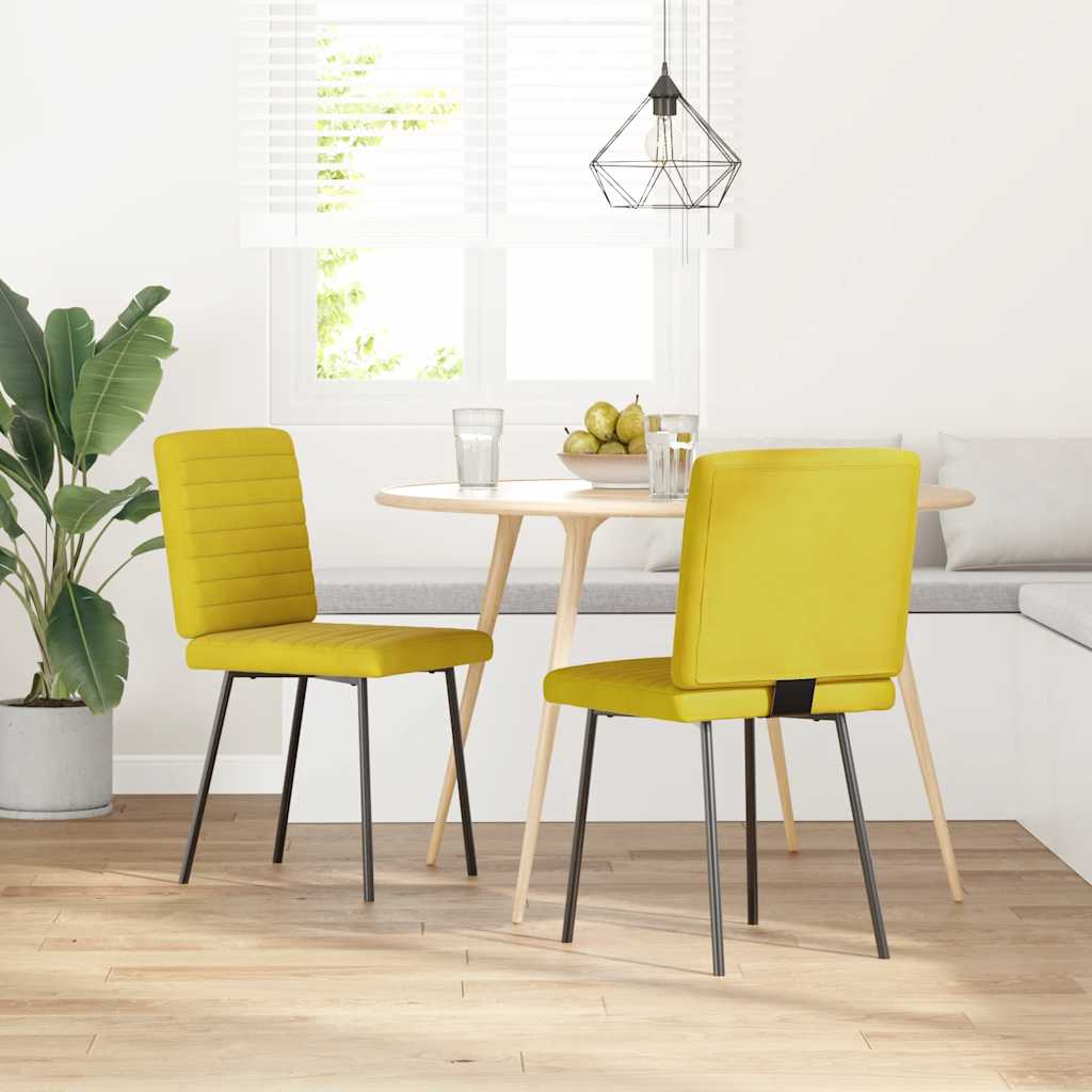 Cadeiras de jantar 2 pcs veludo amarelo