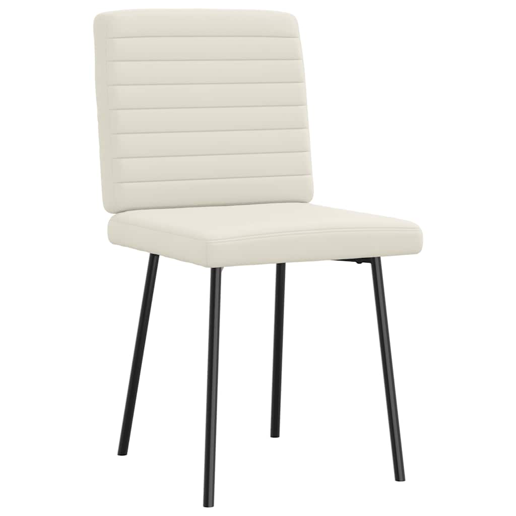 Cadeiras de jantar 2 pcs veludo cor creme