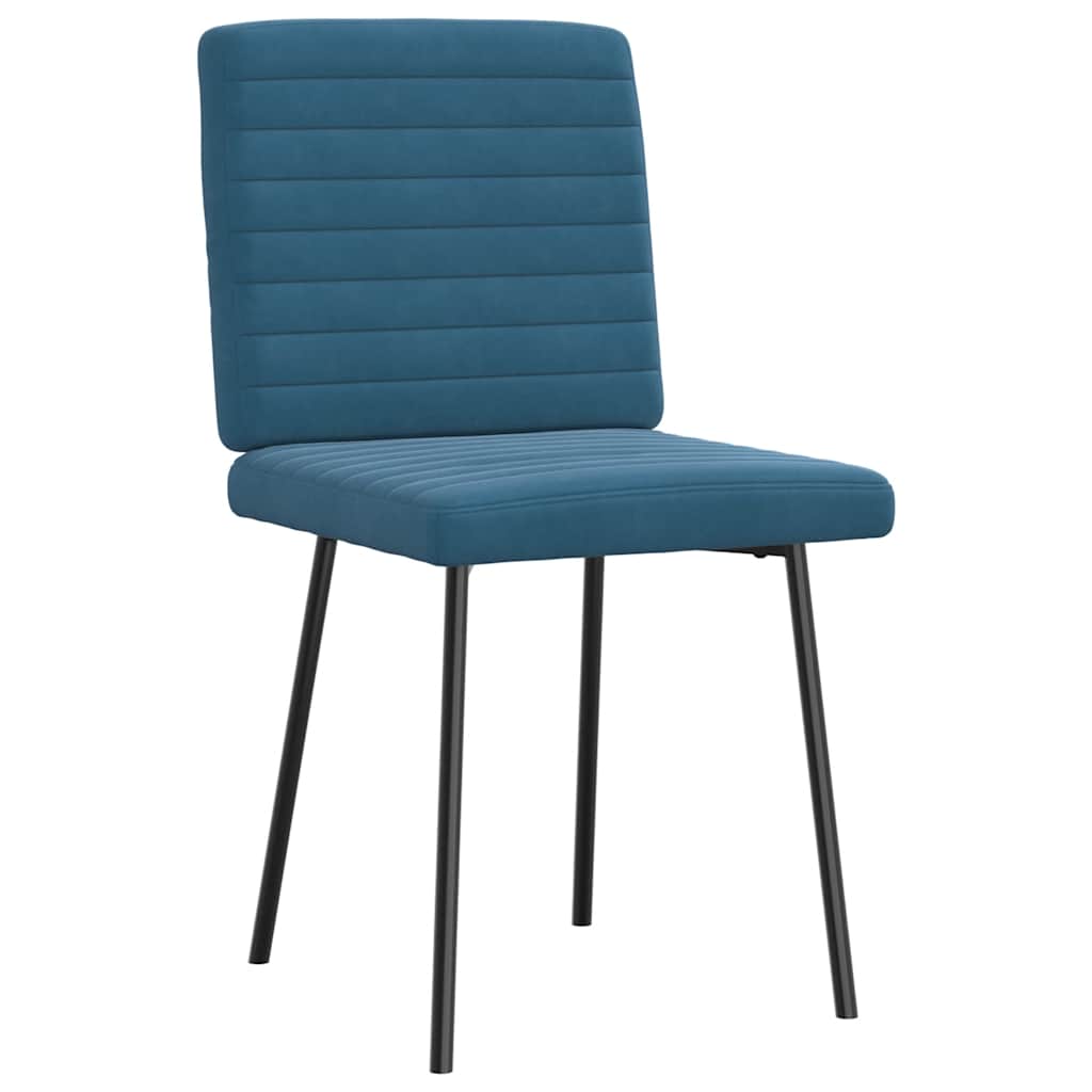 Cadeiras de jantar 2 pcs veludo azul