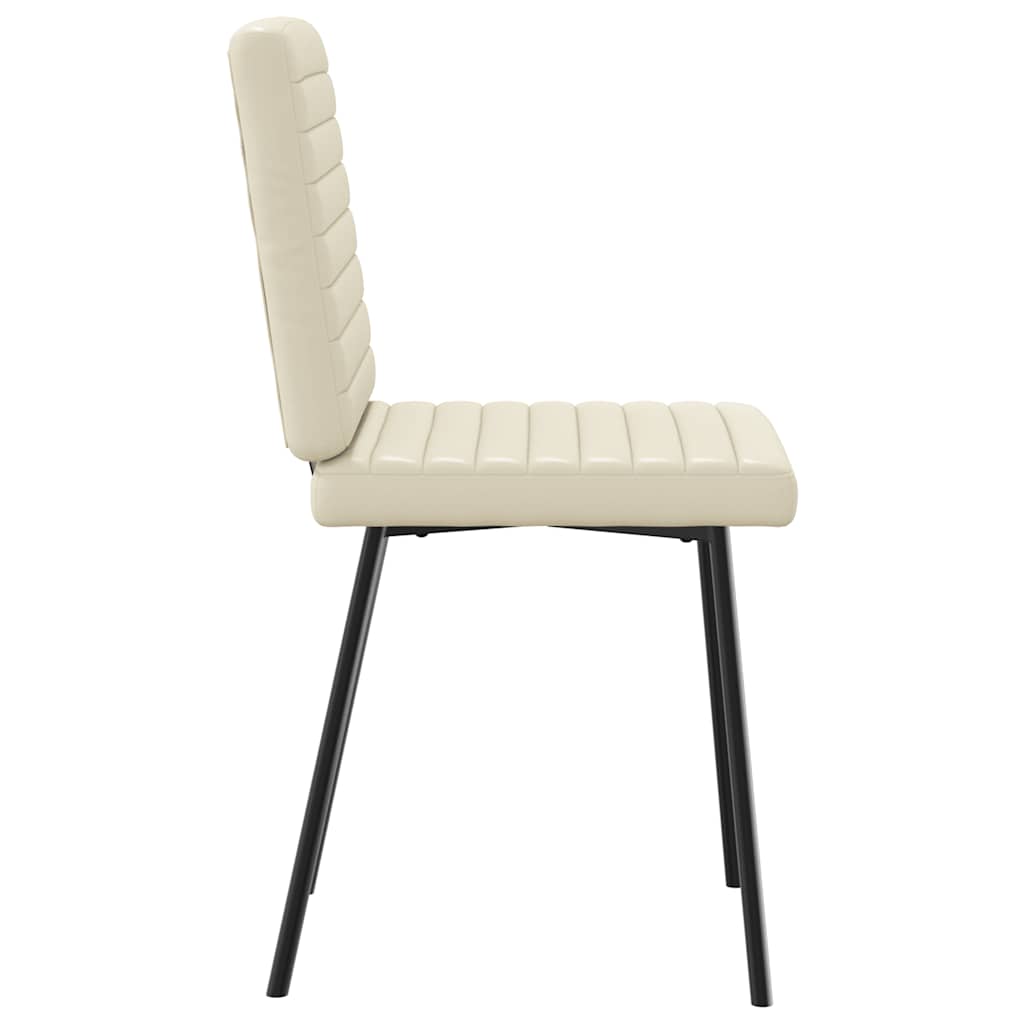 Cadeiras de jantar 2 pcs couro artificial cor creme