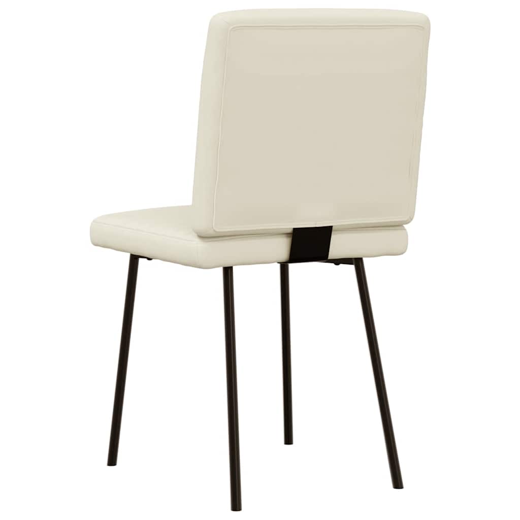 Cadeiras de jantar 2 pcs couro artificial cor creme