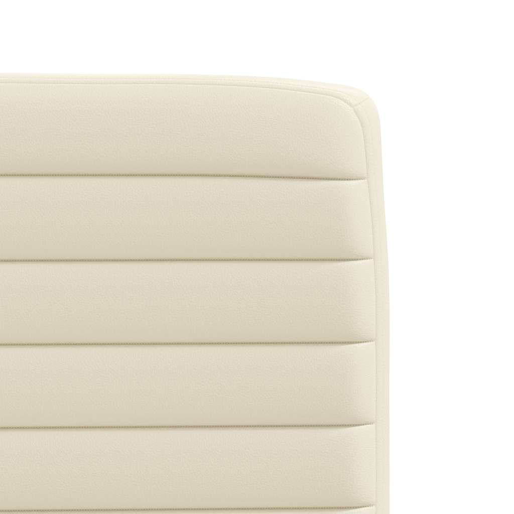 Cadeiras de jantar 2 pcs couro artificial cor creme