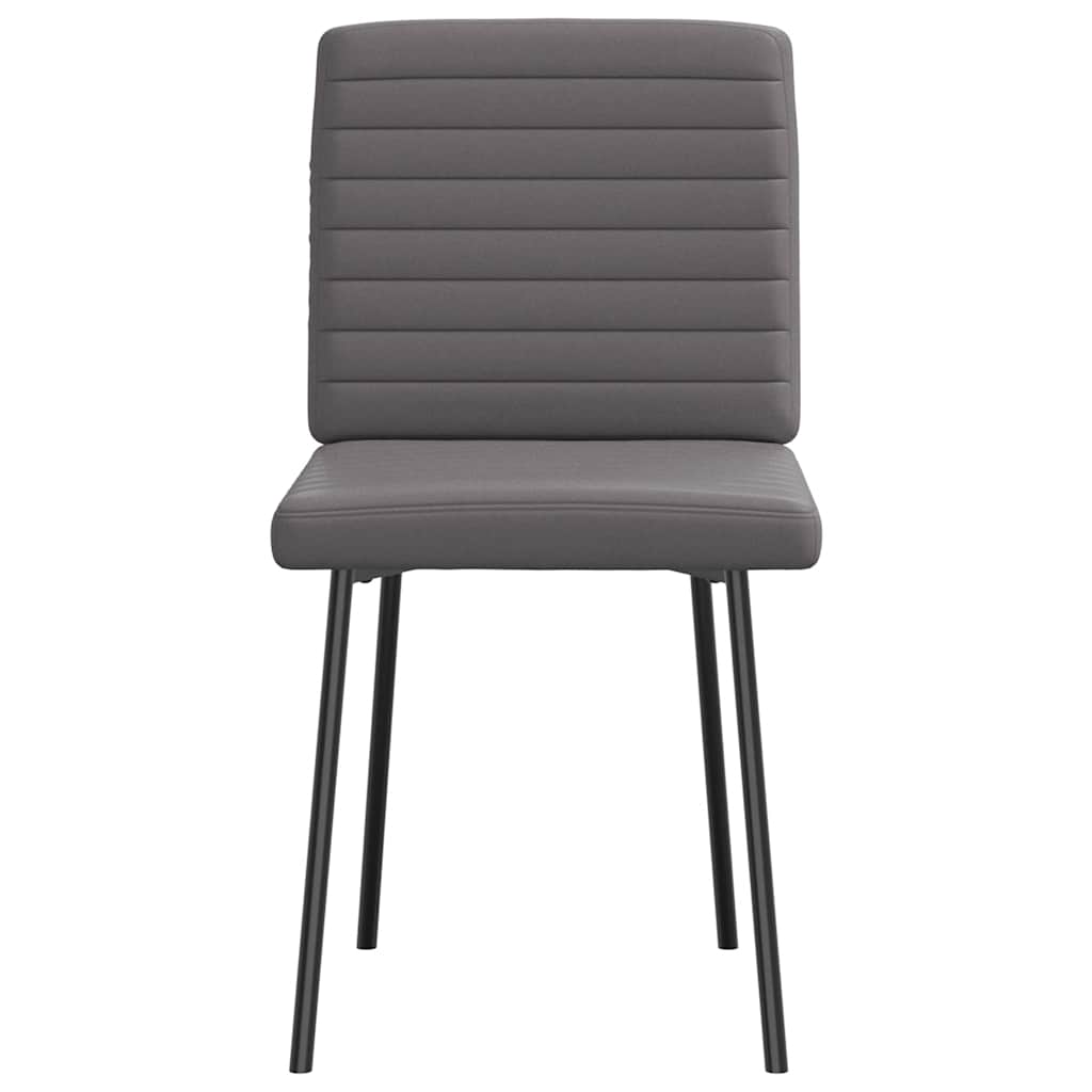 Cadeiras de jantar 2 pcs couro artificial cinzento