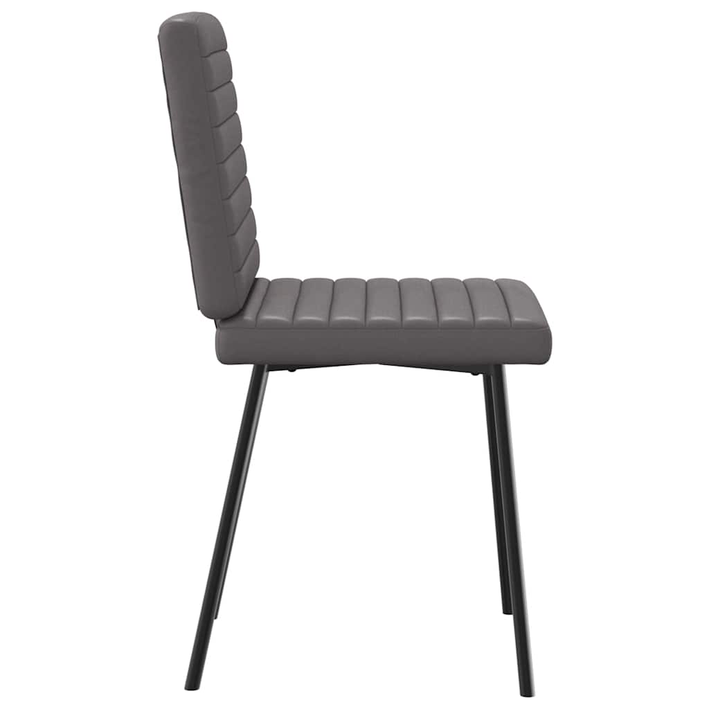 Cadeiras de jantar 2 pcs couro artificial cinzento
