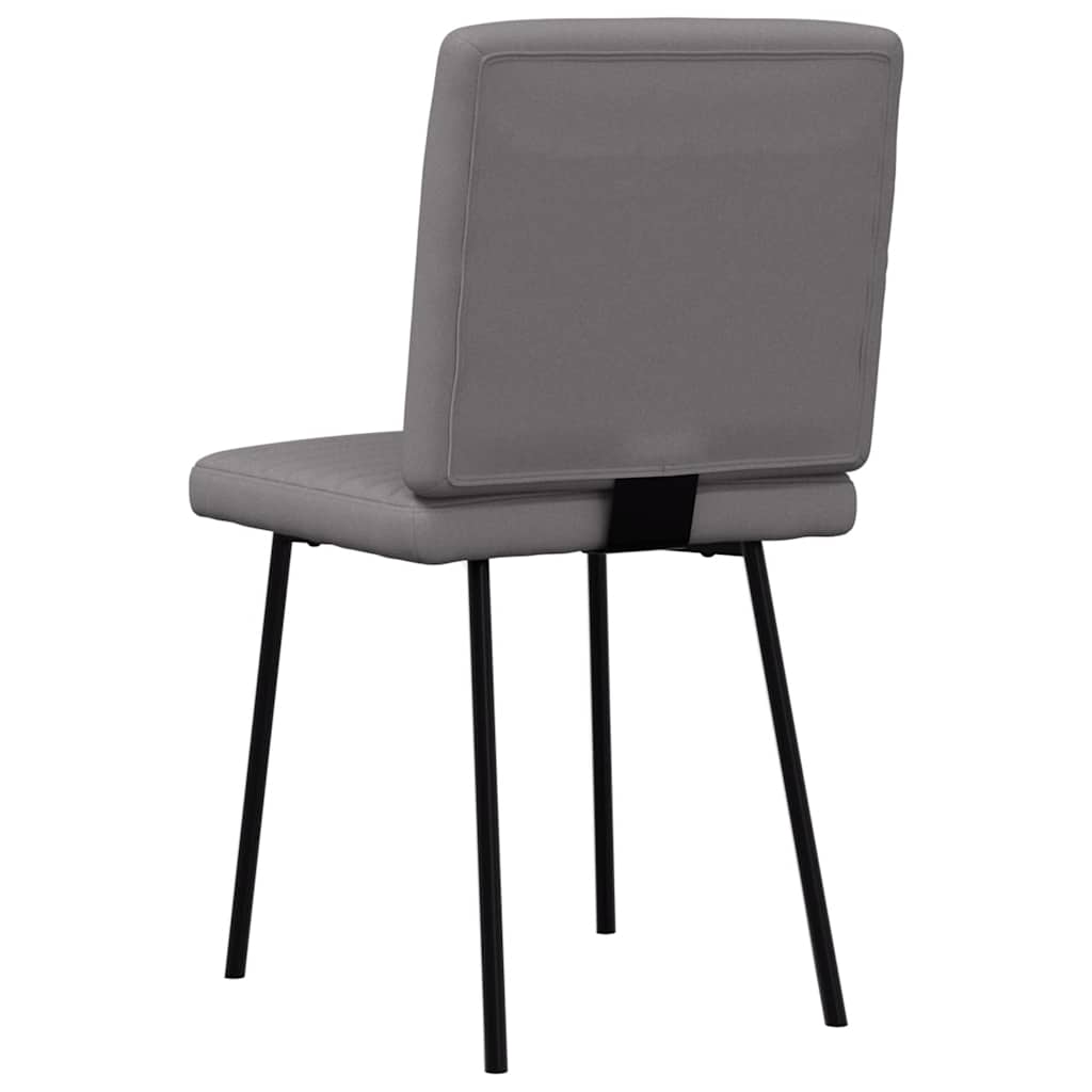 Cadeiras de jantar 2 pcs couro artificial cinzento