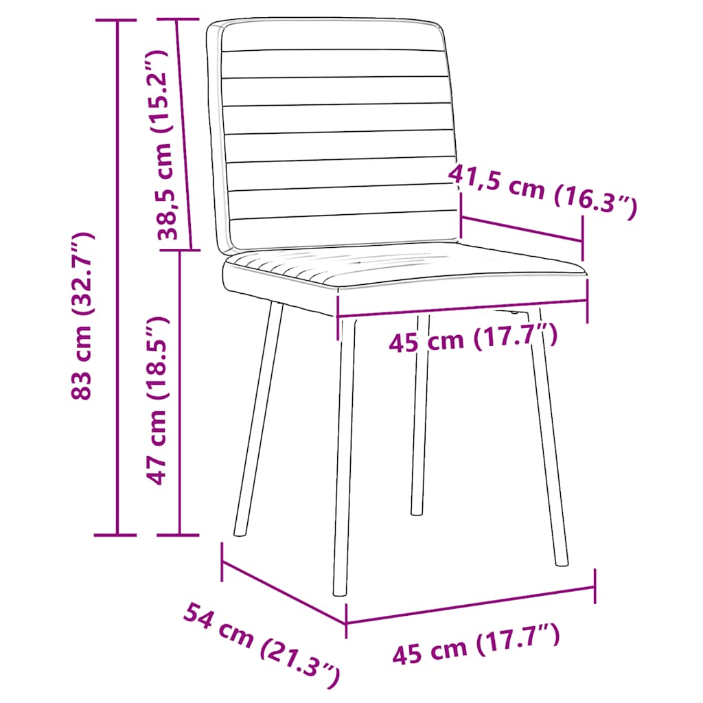Cadeiras de jantar 2 pcs couro artificial cinzento