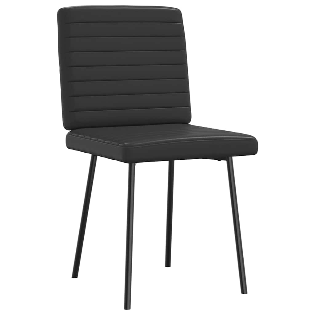Cadeiras de jantar 2 pcs couro artificial preto