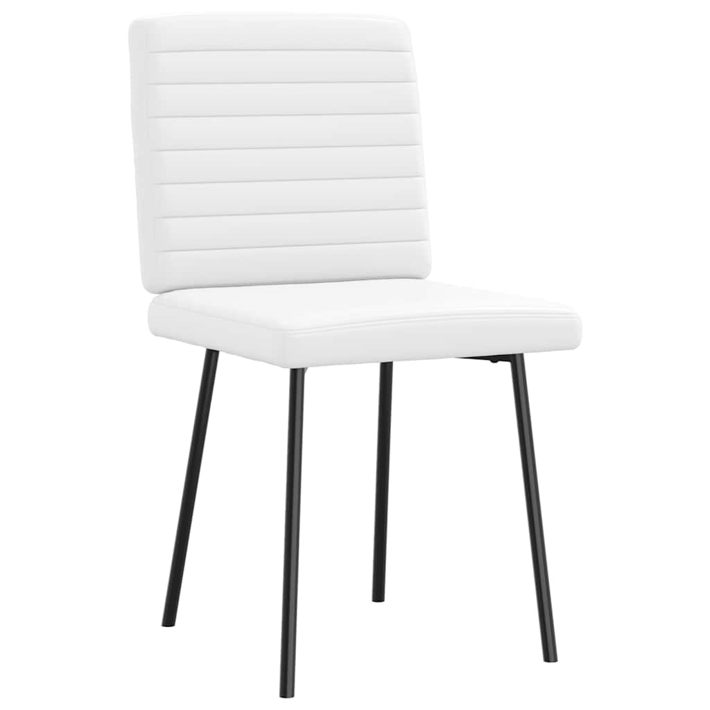 Cadeiras de jantar 2 pcs couro artificial branco