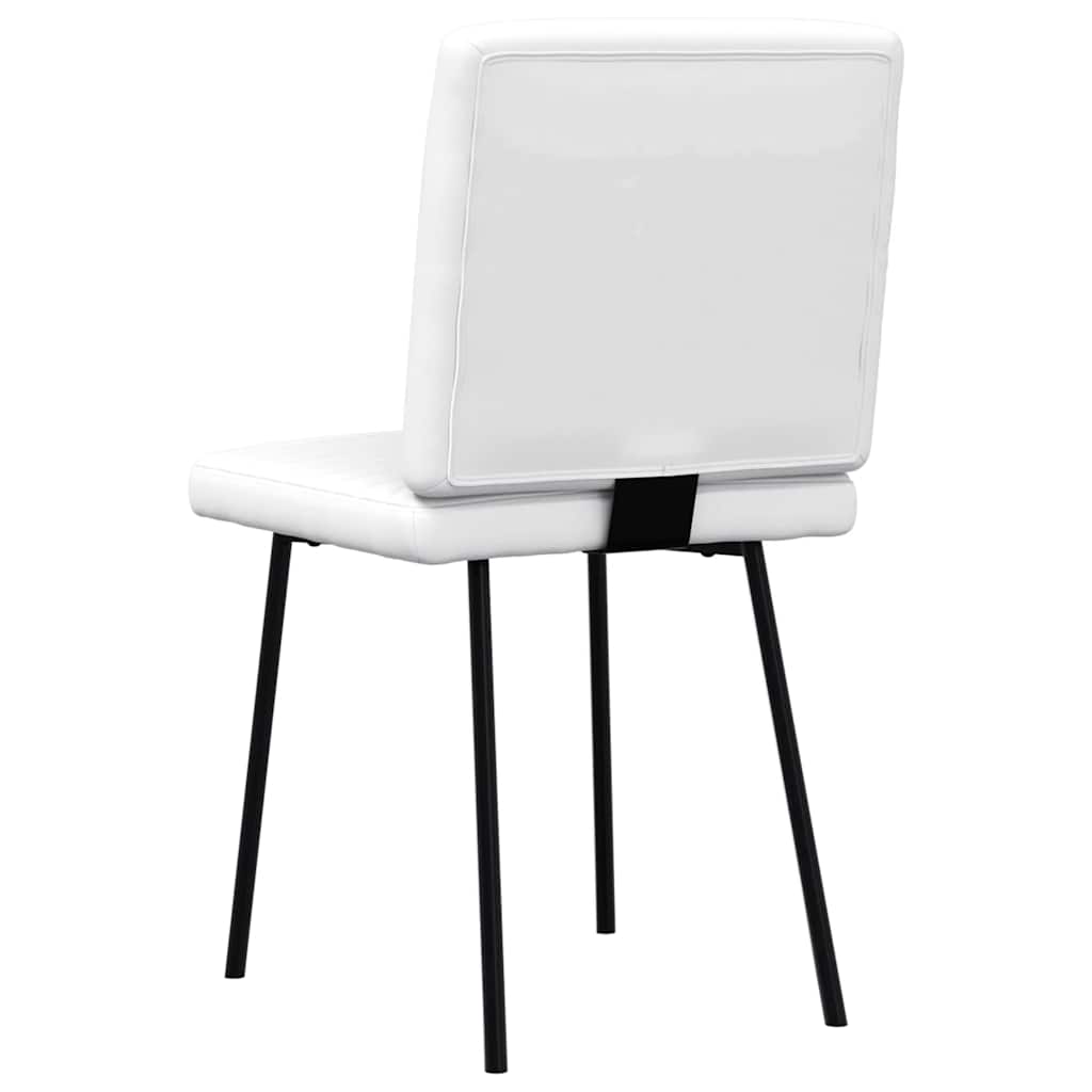 Cadeiras de jantar 2 pcs couro artificial branco