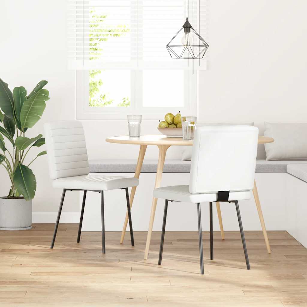 Cadeiras de jantar 2 pcs couro artificial branco