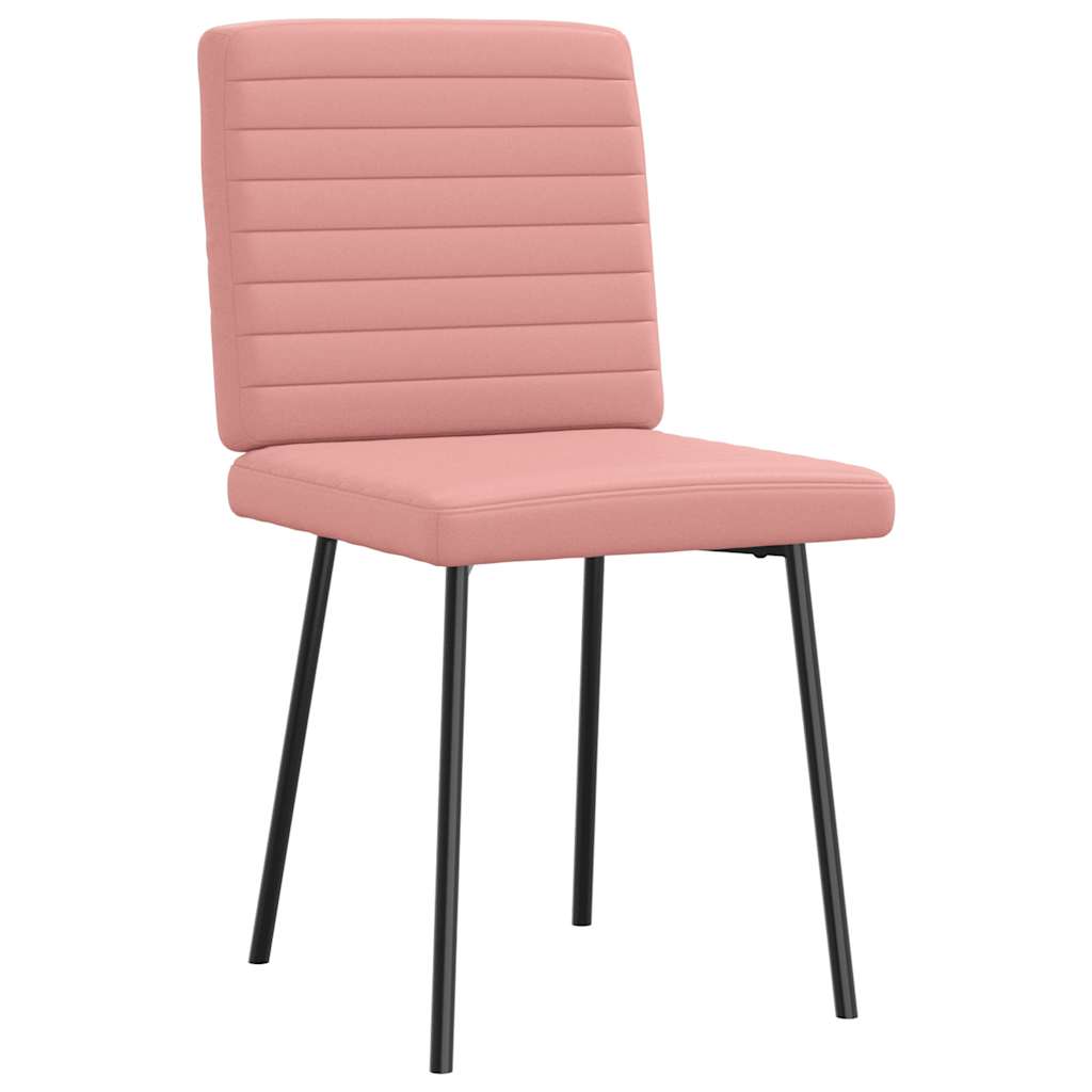 Cadeiras de jantar 2 pcs couro artificial rosa