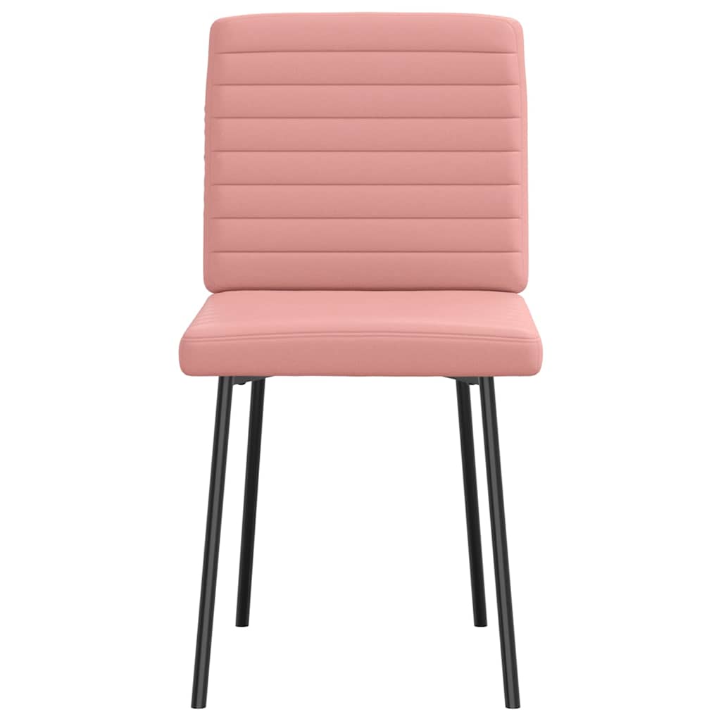 Cadeiras de jantar 2 pcs couro artificial rosa