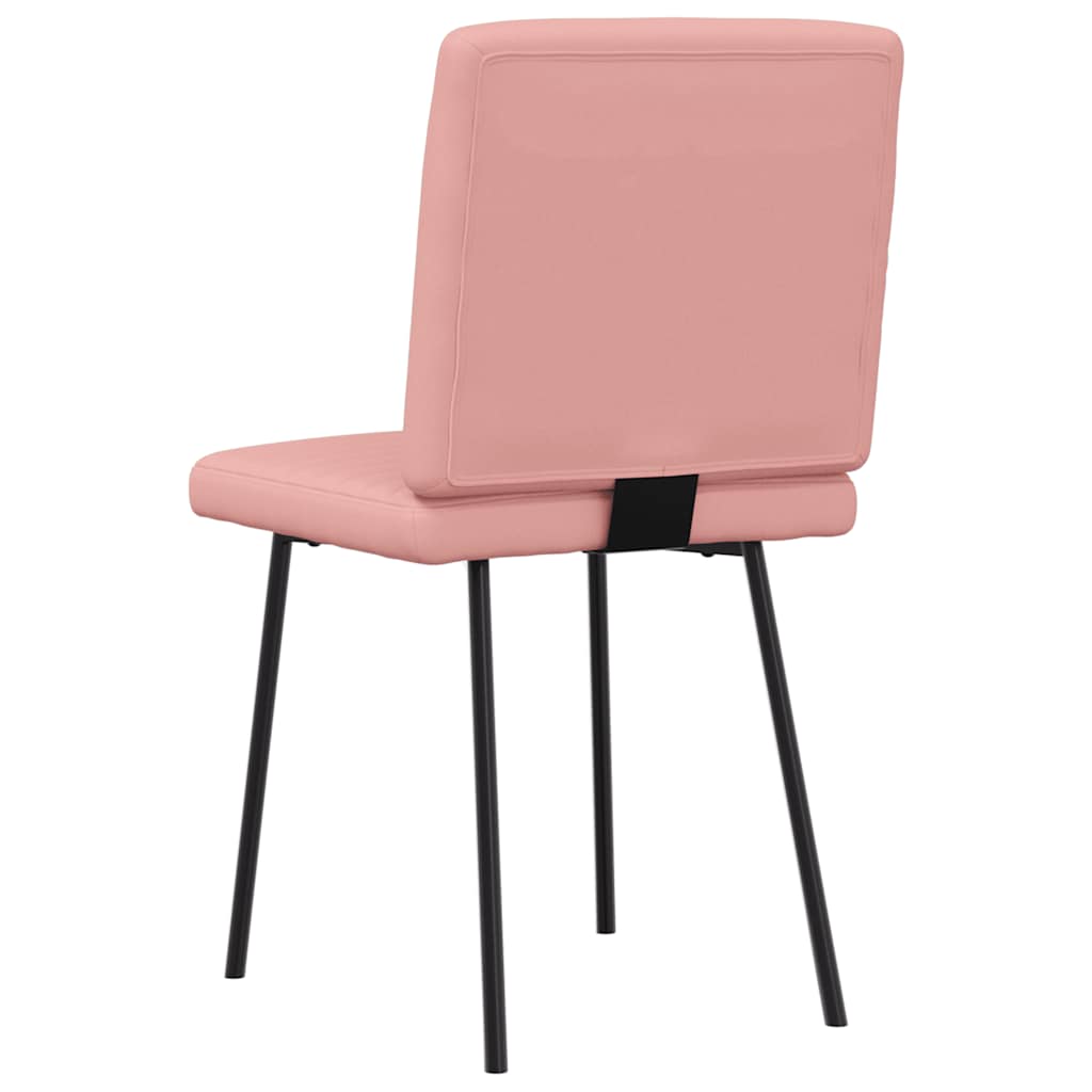 Cadeiras de jantar 2 pcs couro artificial rosa