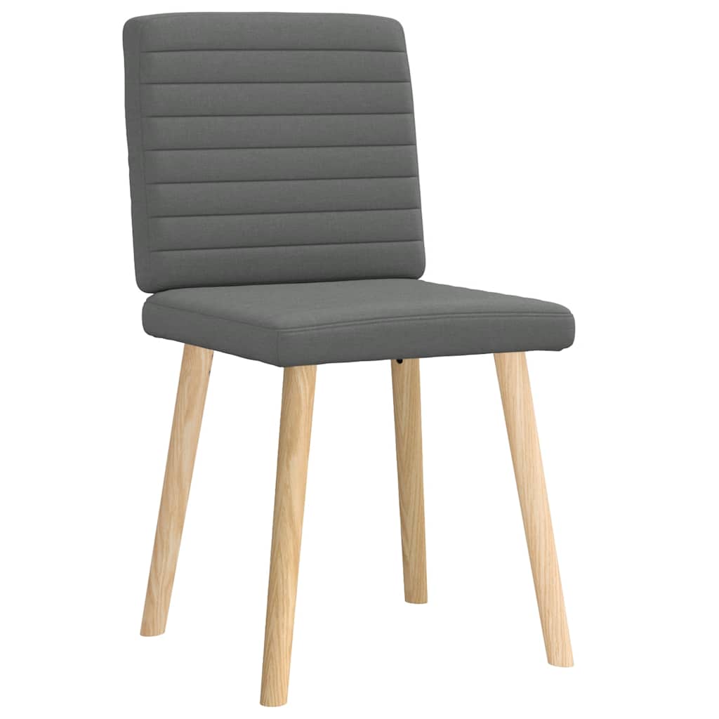 Cadeiras de jantar 2 pcs tecido cinzento-escuro
