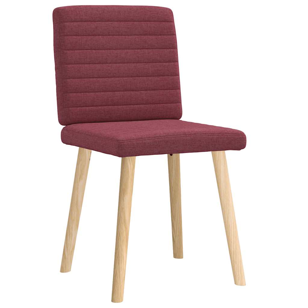 Cadeiras de jantar 2 pcs tecido vermelho tinto