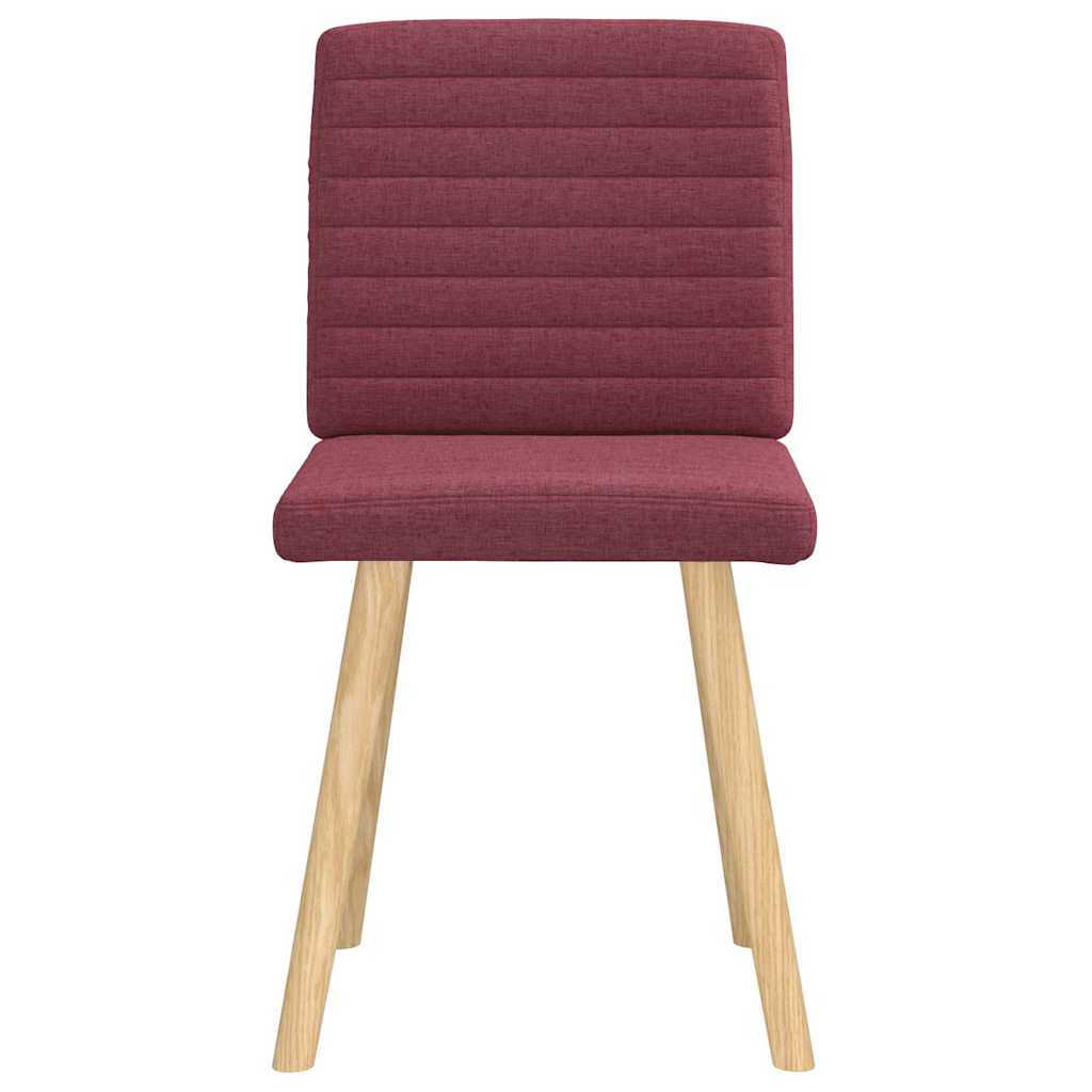 Cadeiras de jantar 2 pcs tecido vermelho tinto