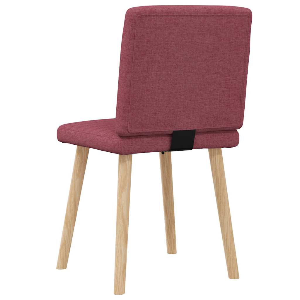 Cadeiras de jantar 2 pcs tecido vermelho tinto