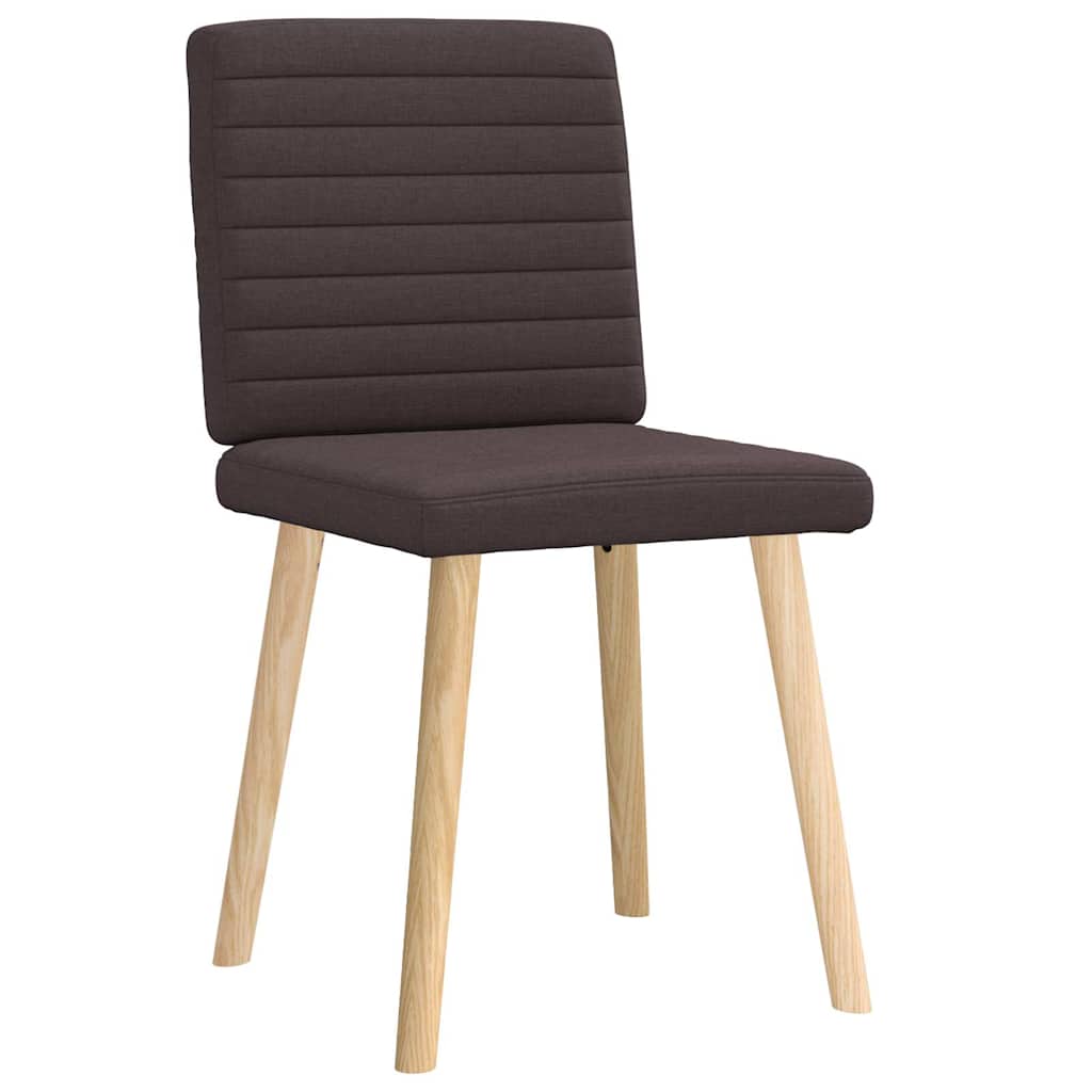 Cadeiras de jantar 2 pcs tecido castanho-escuro