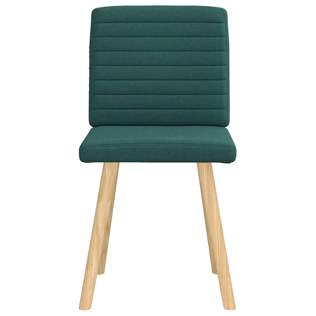 Cadeiras de jantar 2 pcs tecido verde-escuro