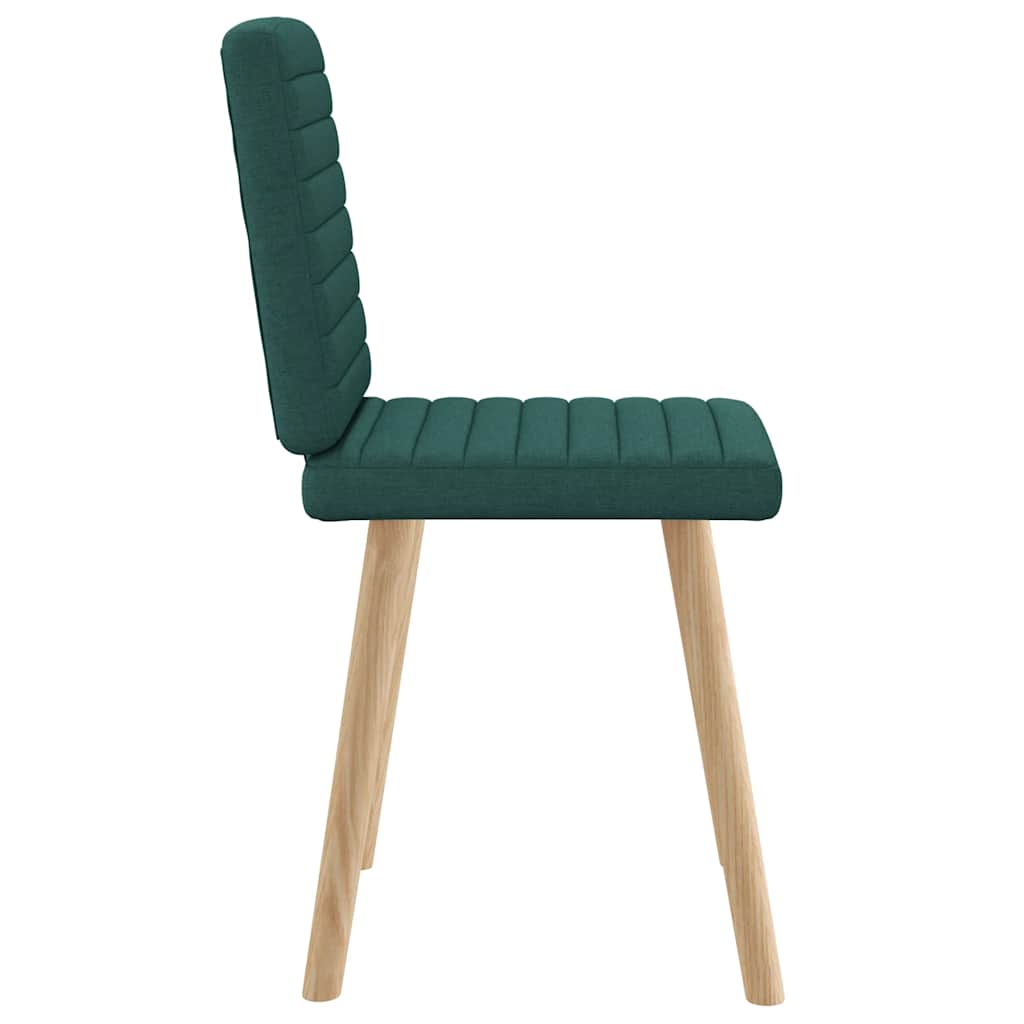Cadeiras de jantar 2 pcs tecido verde-escuro