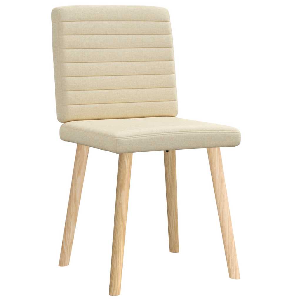 Cadeiras de jantar 2 pcs tecido cor creme