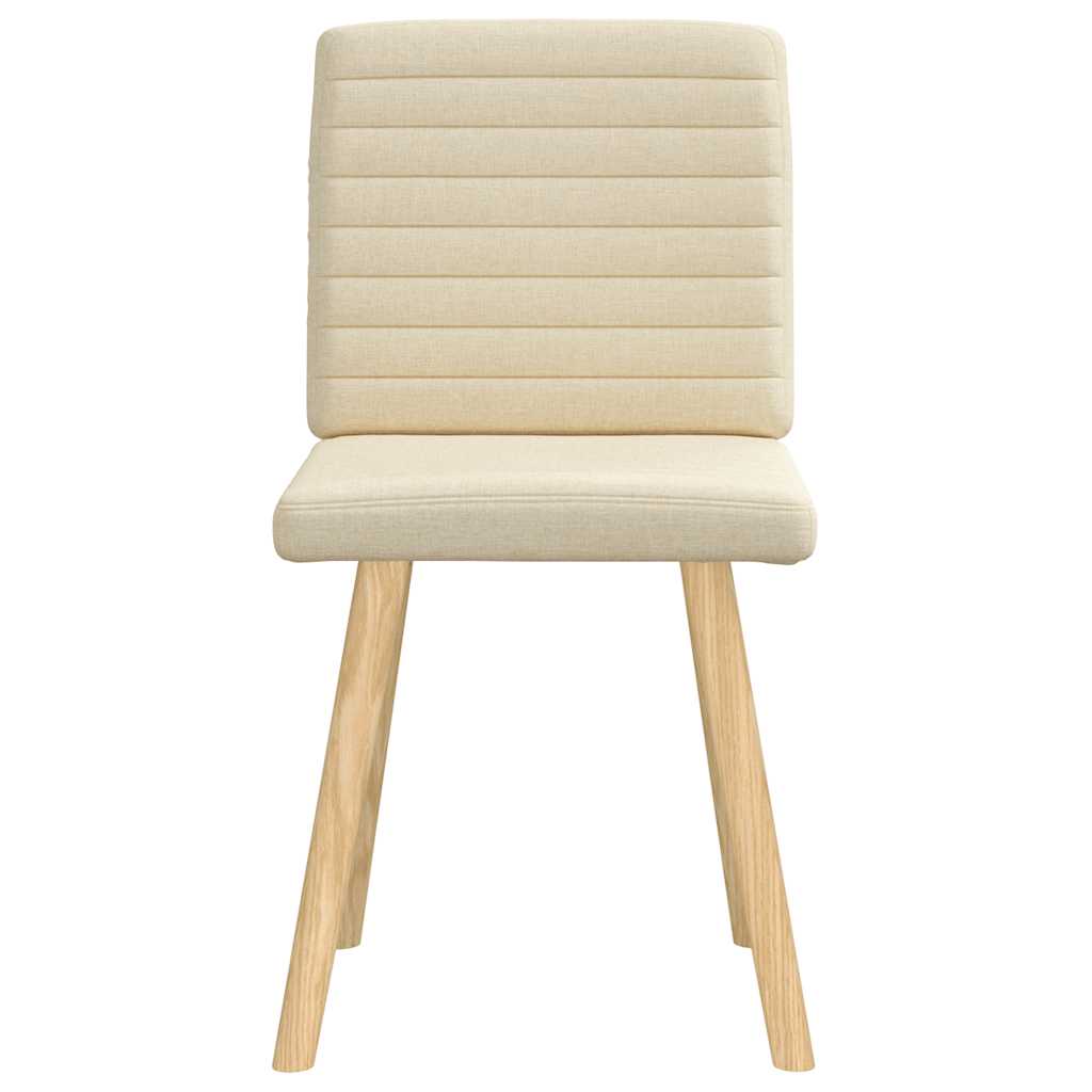 Cadeiras de jantar 2 pcs tecido cor creme