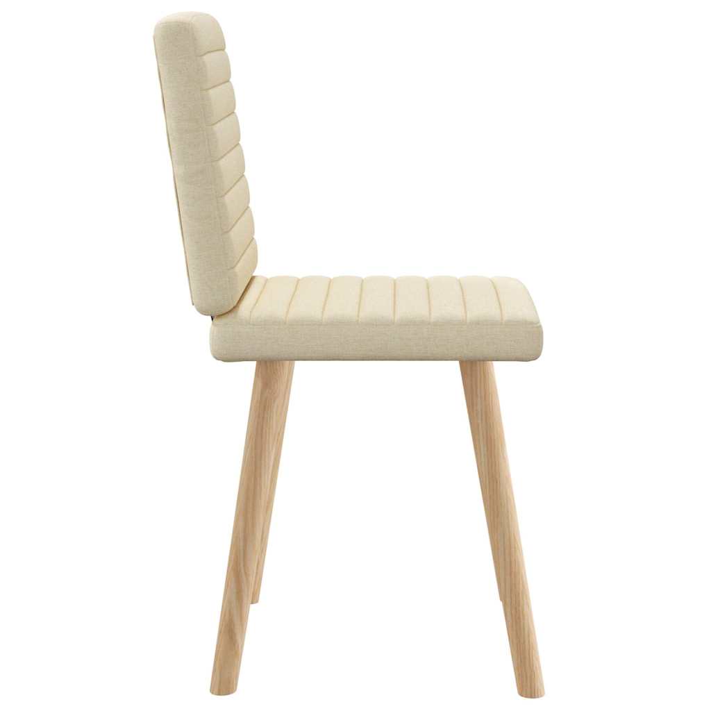 Cadeiras de jantar 2 pcs tecido cor creme