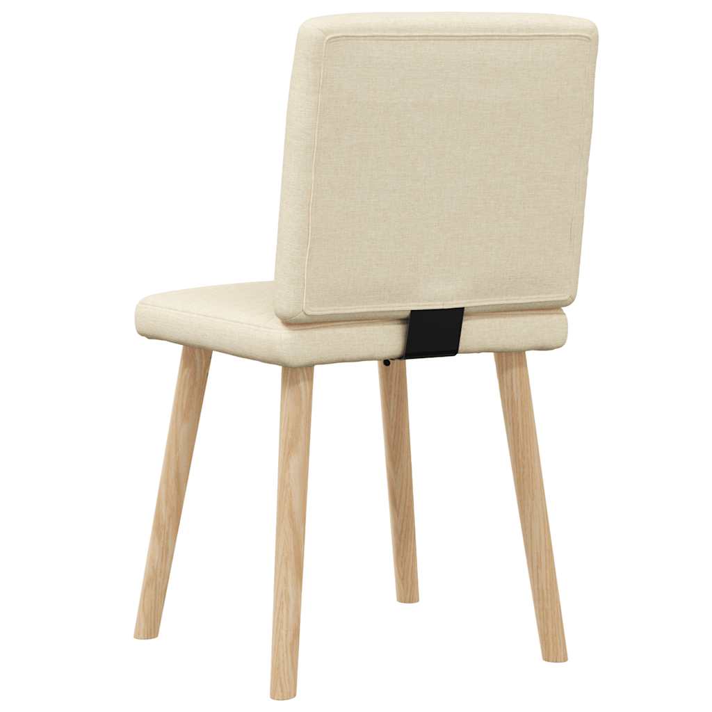 Cadeiras de jantar 2 pcs tecido cor creme