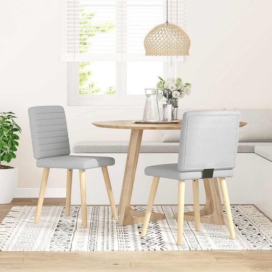 Cadeiras de jantar 2 pcs tecido cinza nuvem