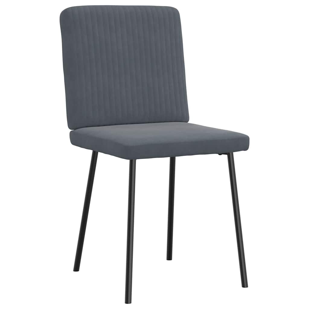 Cadeiras de jantar 2 pcs veludo cinzento-escuro