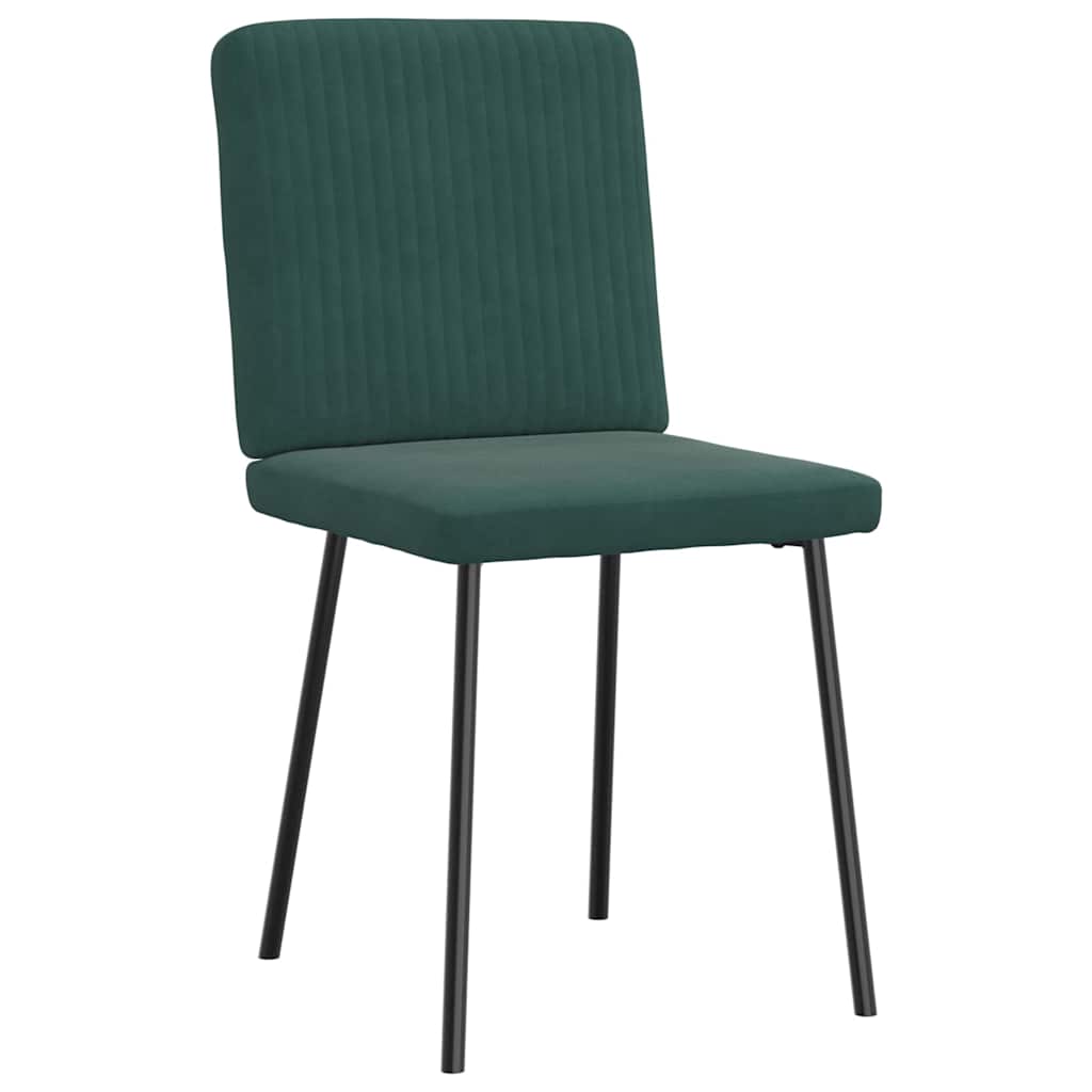 Cadeiras de jantar 2 pcs veludo verde-escuro
