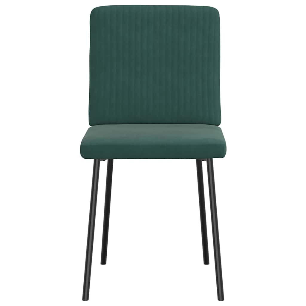 Cadeiras de jantar 2 pcs veludo verde-escuro