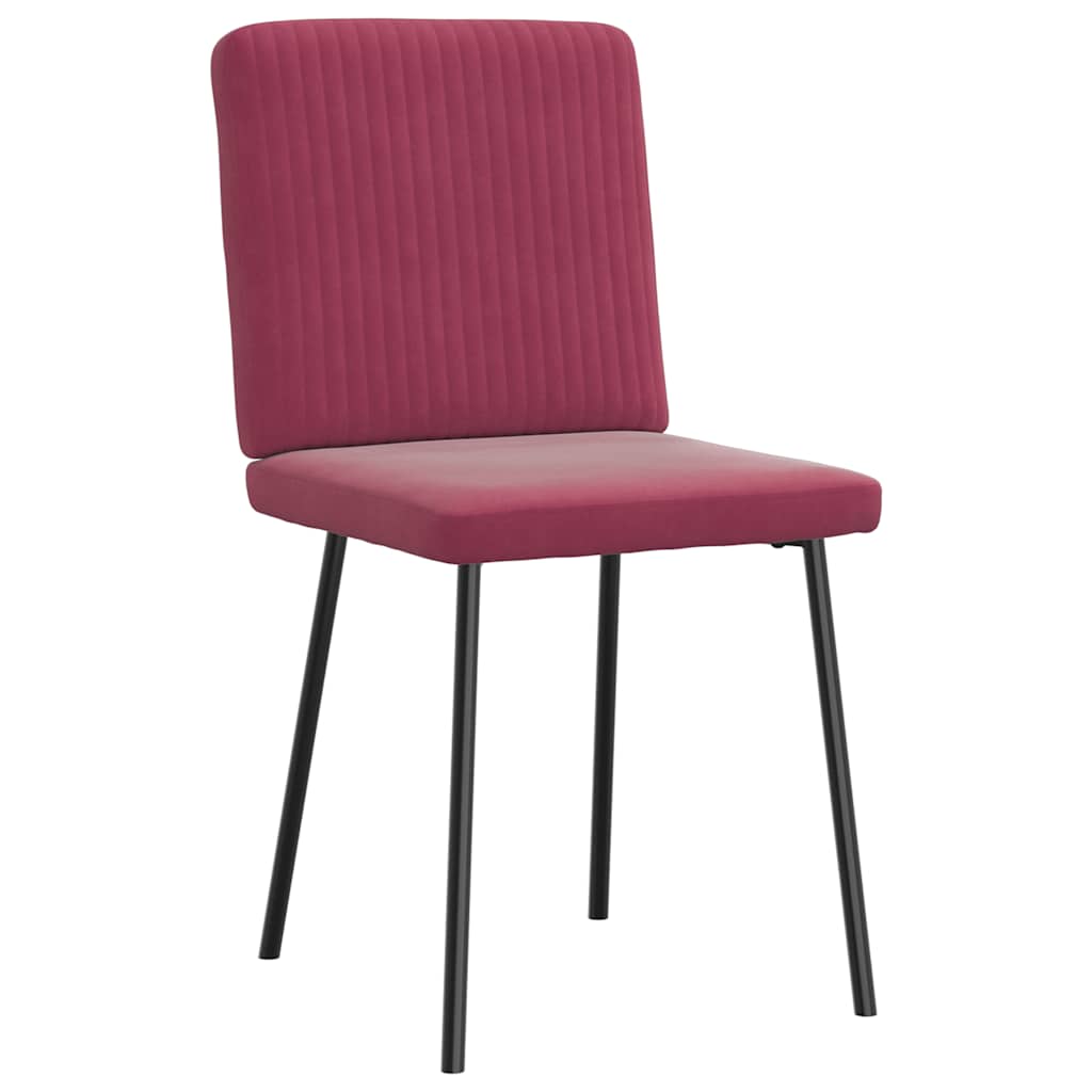 Cadeiras de jantar 2 pcs veludo vermelho tinto