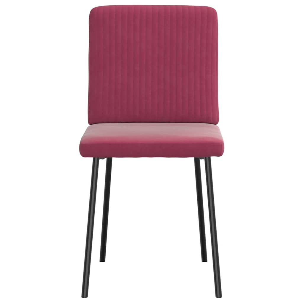 Cadeiras de jantar 2 pcs veludo vermelho tinto