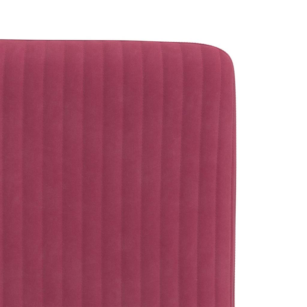 Cadeiras de jantar 2 pcs veludo vermelho tinto