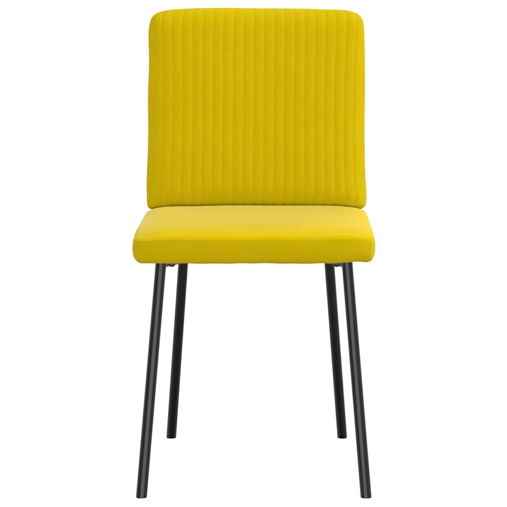 Cadeiras de jantar 2 pcs veludo amarelo