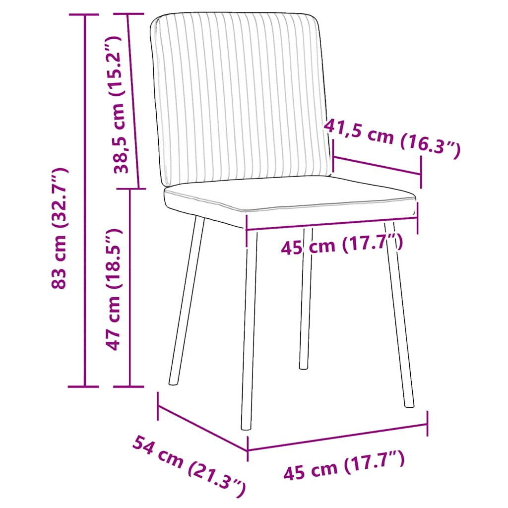Cadeiras de jantar 2 pcs veludo amarelo