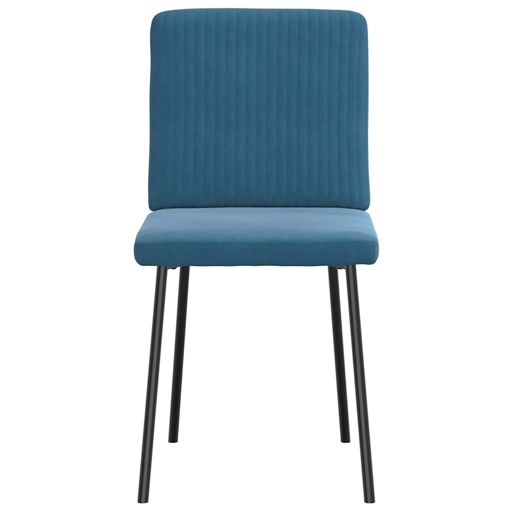 Cadeiras de jantar 2 pcs veludo azul